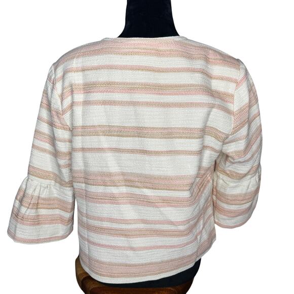 Drapers & Damons Women's Petite Medium Cream Pink Tan Gold Jacket w/Cream Tank - Picture 2 of 15